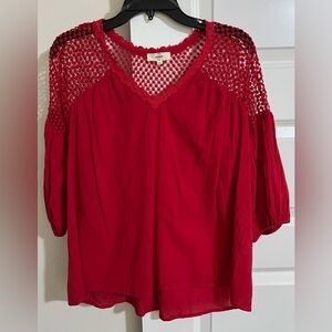 Women's Red Lace Top Boutique Brand Entro Size M New